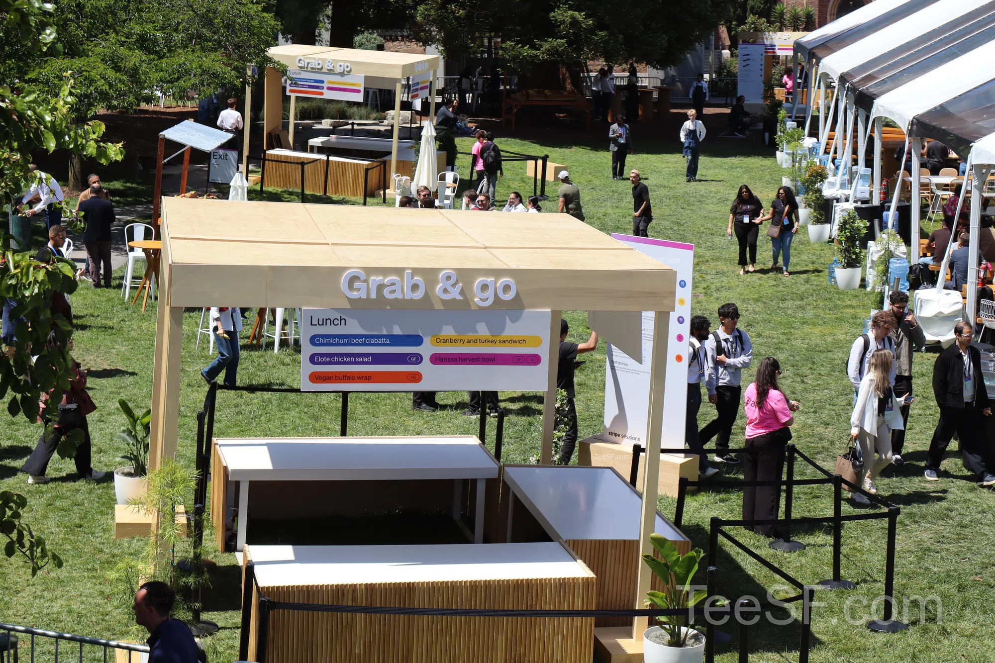 stripe Sessions Outdoor Garden And Crowds at Stripe Sessions 2026 in San Francisco.